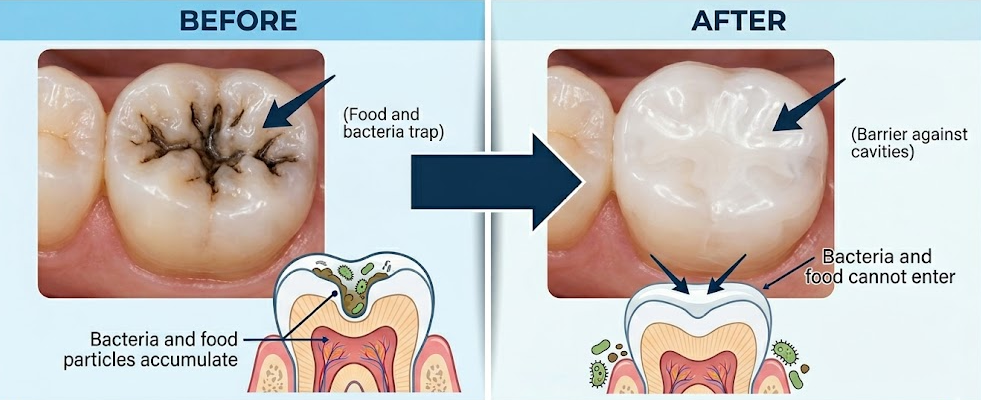 Dental Sealants Before and After