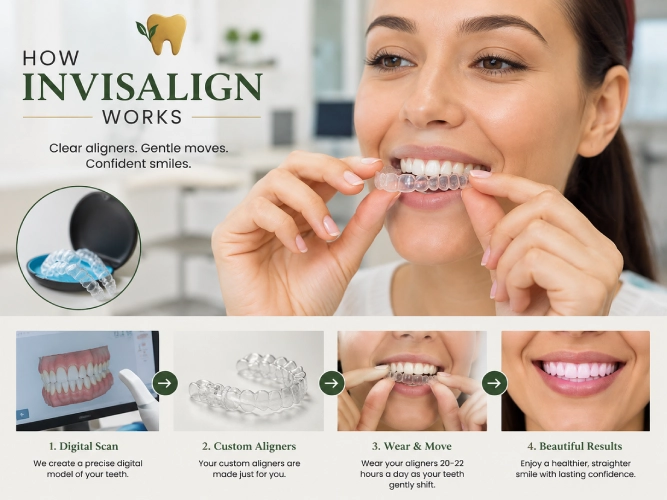 How Invisalign clear aligners work to straighten teeth