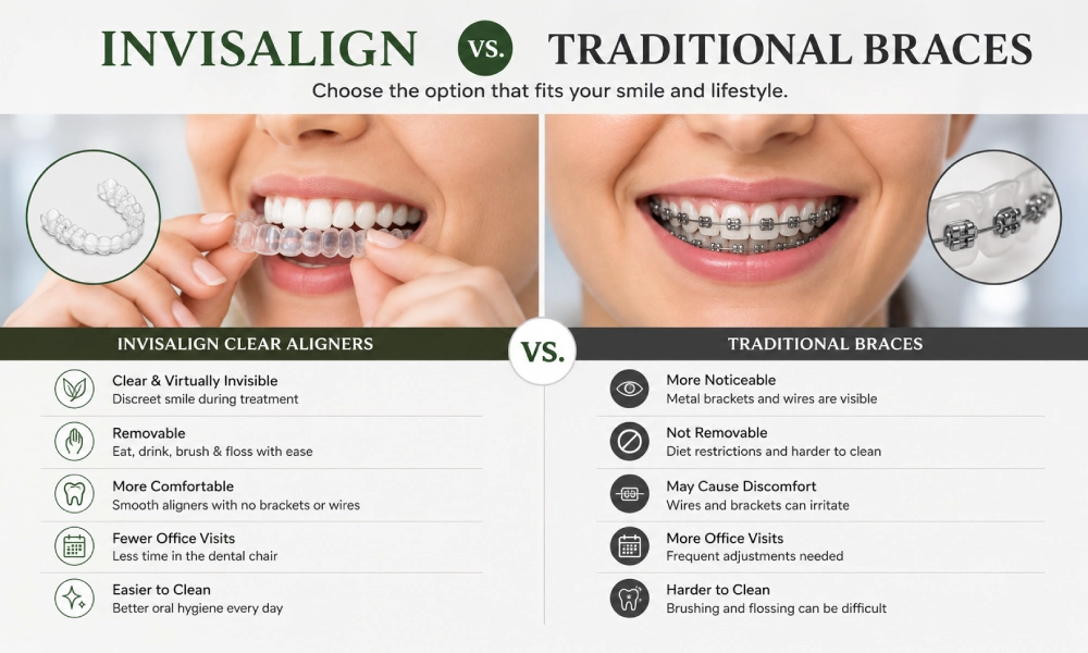 Invisalign clear aligners vs traditional braces