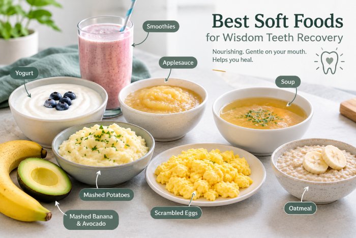 Soft meals for patients recovering from wisdom teeth removal.