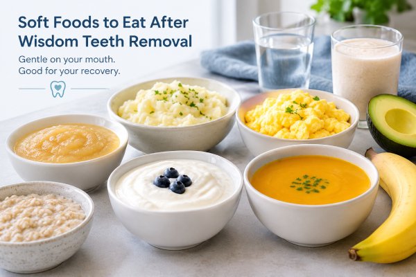 Soft foods to eat after wisdom teeth removal.